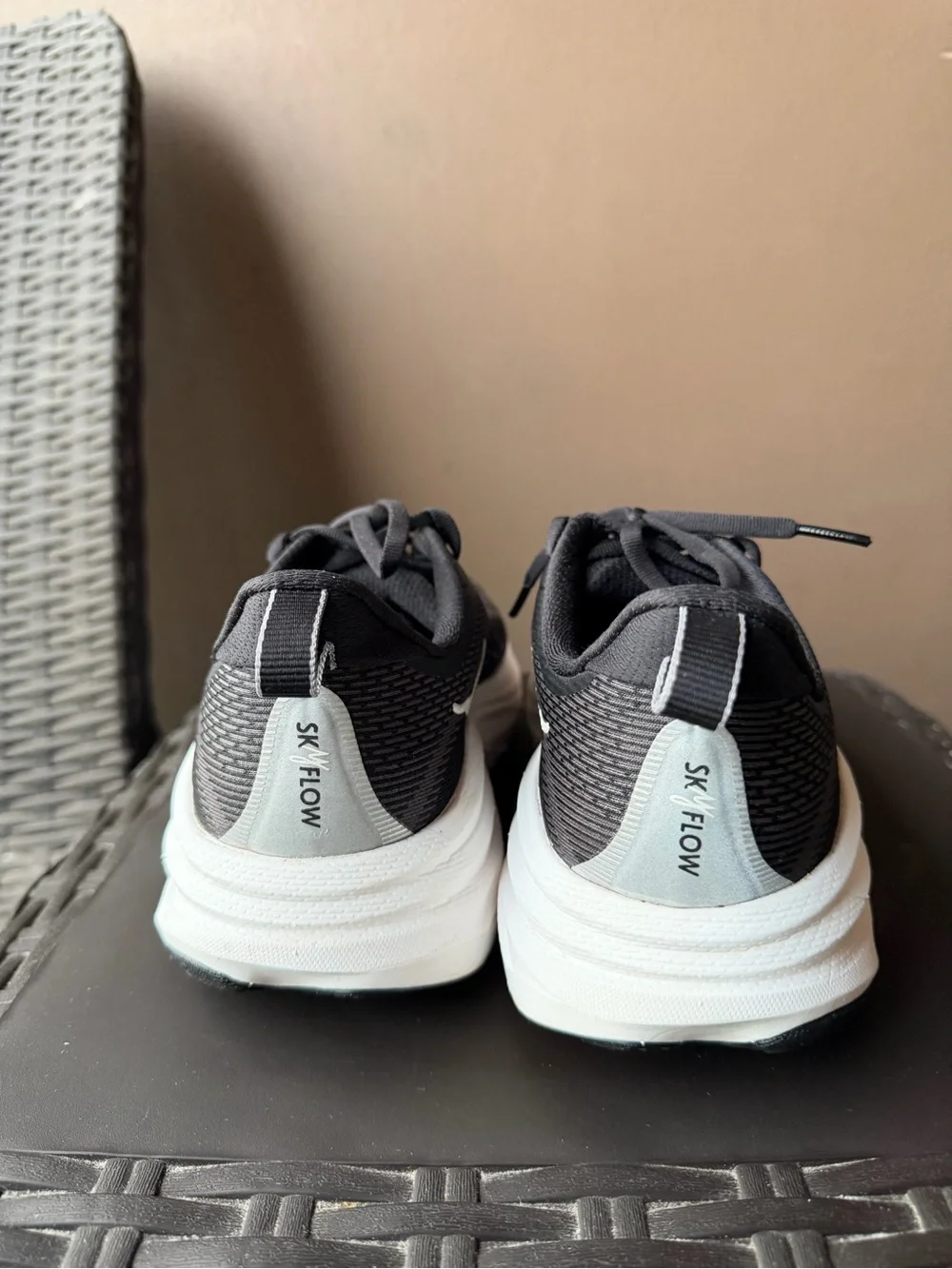 Hoka Mens Black & White Running Shoes